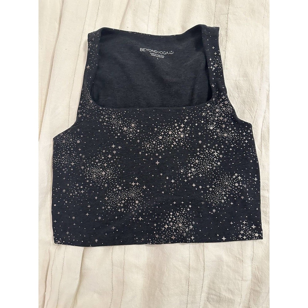 Beyond Yoga Star Gunmetal grey yoga top womens size large